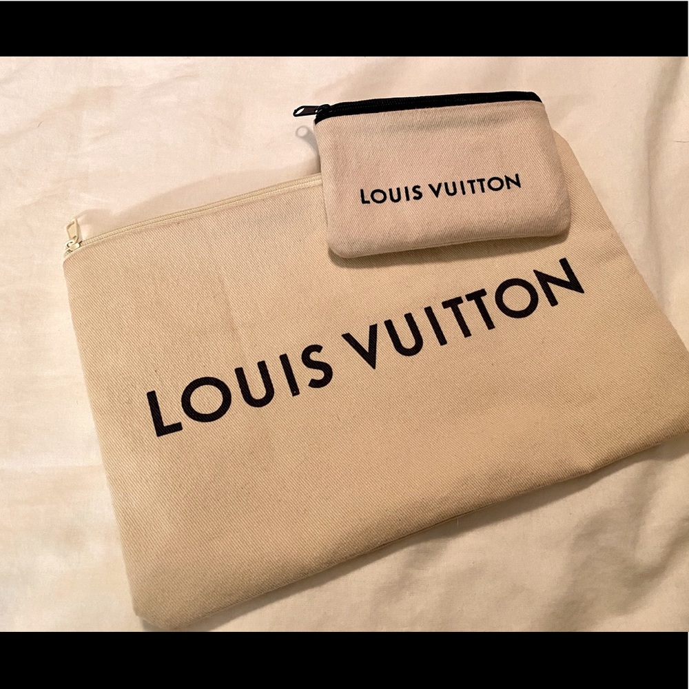 Repurposed Louis Vuitton dust bag pouches